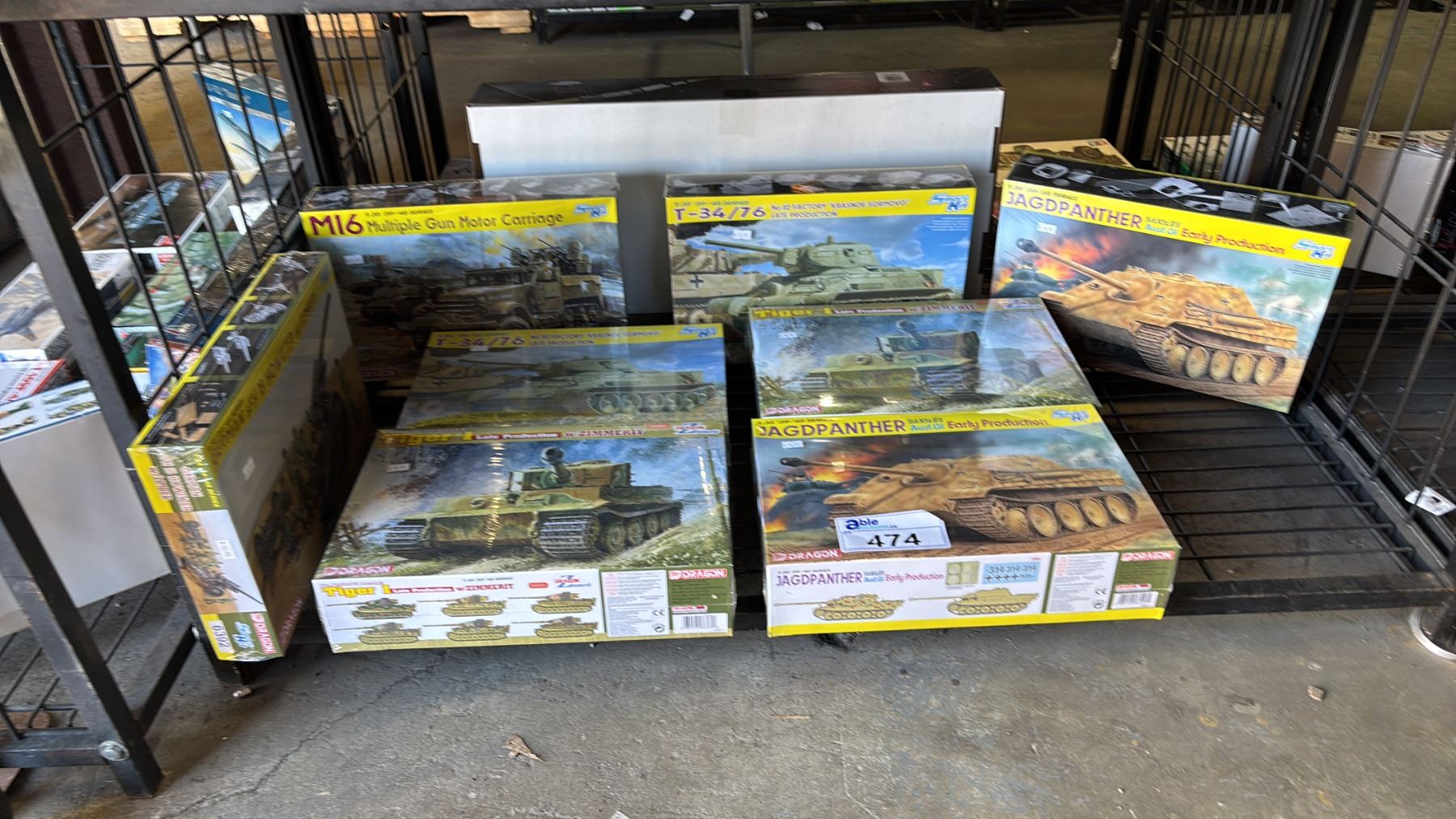 Model Tank Shelf SHELF OF ASSORTED TANK MODEL KITS - Able Auctions