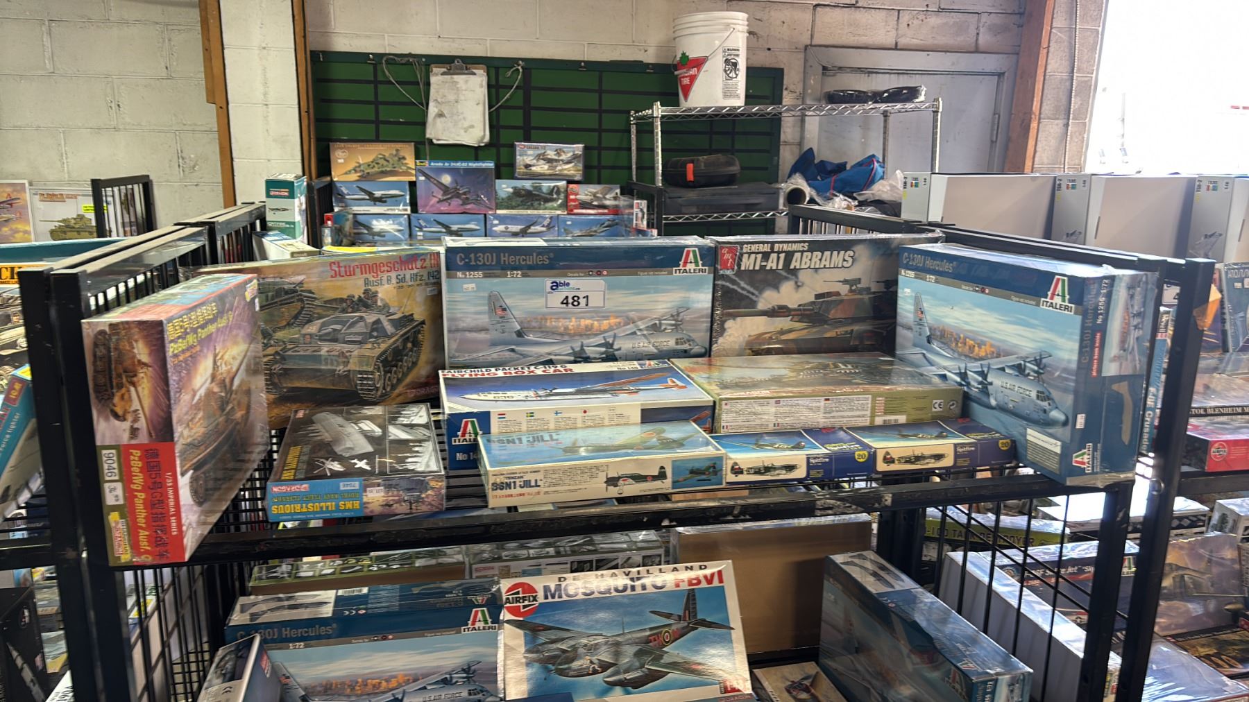 Model Tank Shelf SHELF OF ASSORTED AIRCRAFT & TANK MODEL KITS - Able Auctions