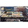 Image 4 : SHELF OF ASSORTED MODEL KITS: AIRPLANES, MILITARY VEHICLES, THATCHED COUNTRY HOUSES & MORE