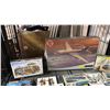 Image 2 : SHELF OF ASSORTED AIRPLANE MODEL KITS & FIGURE SETS