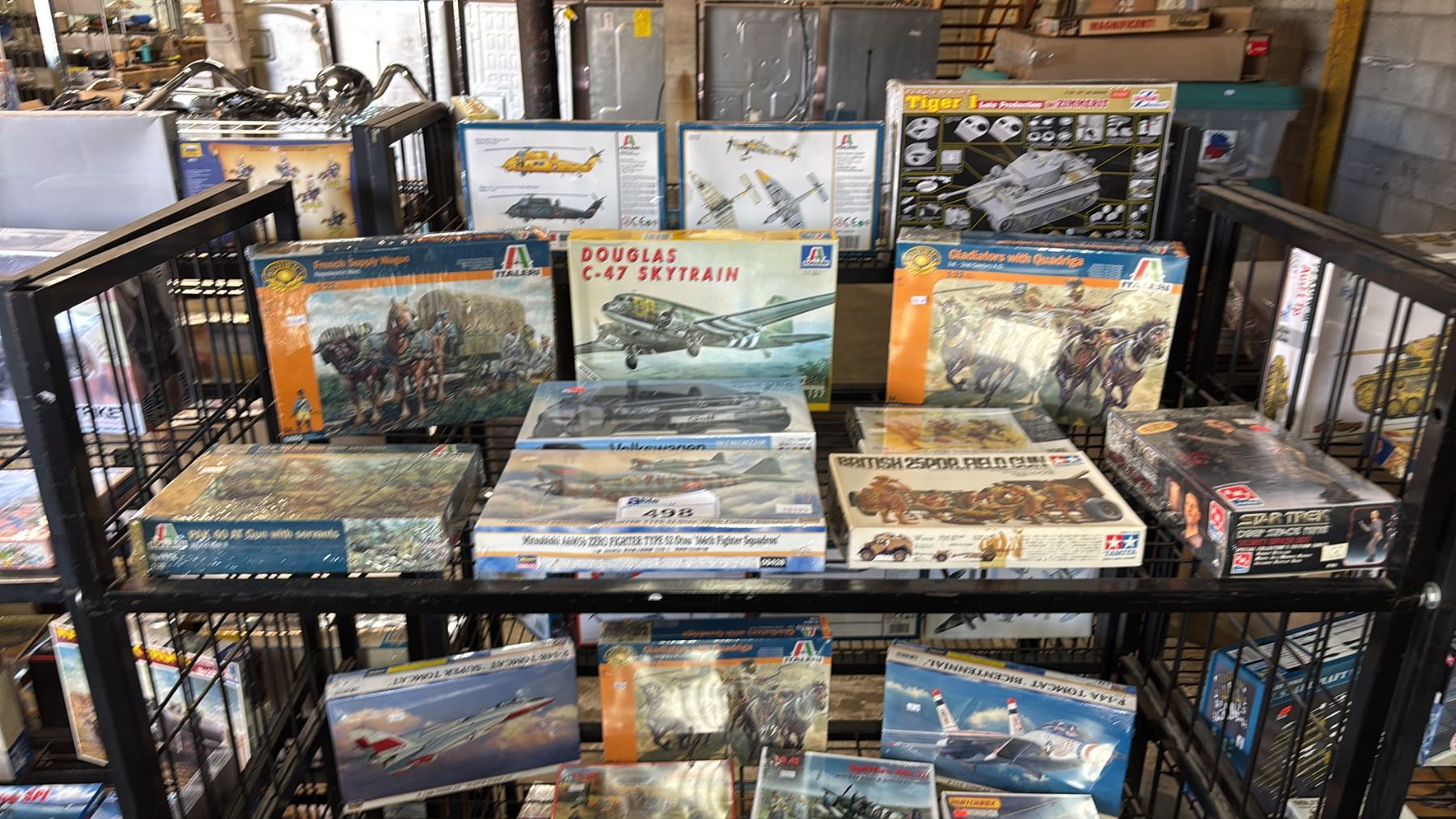 Model Tank Shelf SHELF OF ASSORTED MODEL KITS: AIRPLANES, TANK, SUPPLY WAGONS & MORE ...