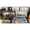 Image 2 : SHELF OF ASSORTED MODEL KITS: AIRPLANES, TANK, SUPPLY WAGONS & MORE