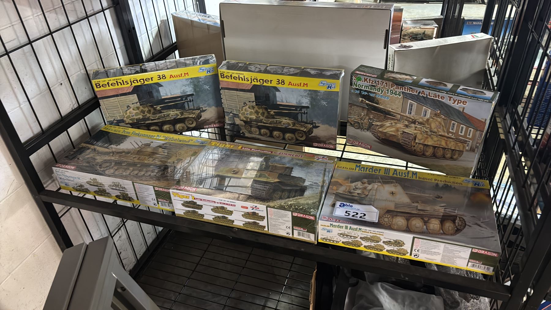 Model Tank Shelf SHELF OF ASSORTED TANK MODEL KITS - Able Auctions