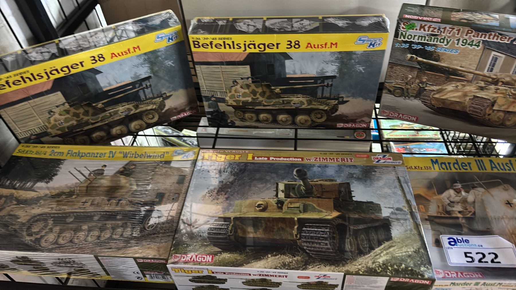 Model Tank Shelf SHELF OF ASSORTED TANK MODEL KITS - Able Auctions