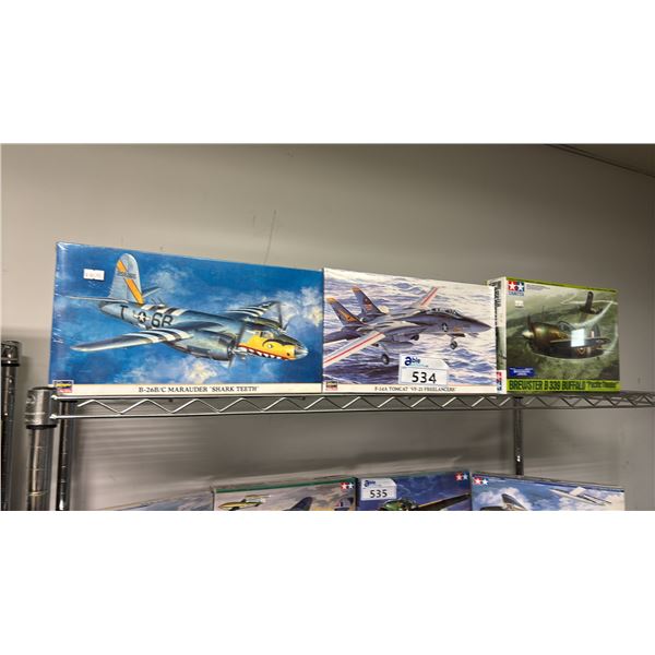 (3) ASSORTED AIRPLANE MODEL KITS