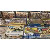Image 6 : SHELF OF ASSORTED MODEL KITS: BUILDINGS, CROSSING GATES, FENCES & ASSORTED MILITARY FIGURES