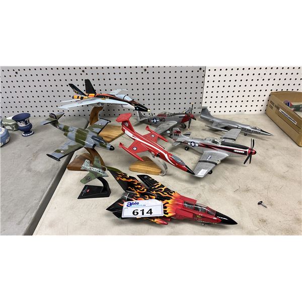 (8) ASSORTED SCALE MODEL AIRPLANES: (4) WITH STANDS