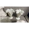Image 2 : COLLECTION OF ASSORTED VINTAGE FENTON MILK GLASS: SOME SILVER CREST