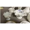 Image 4 : COLLECTION OF ASSORTED VINTAGE FENTON MILK GLASS: SOME SILVER CREST