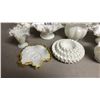 Image 6 : COLLECTION OF ASSORTED VINTAGE FENTON MILK GLASS: SOME SILVER CREST