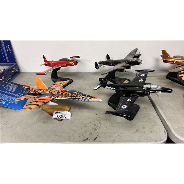 (4) ASSORTED SCALE MODEL AIRPLANES WITH STANDS