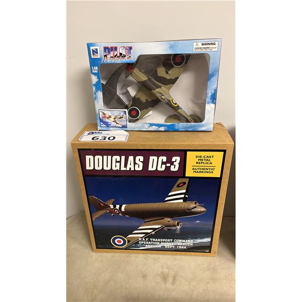 DIECAST SCALE MODEL DOUGLAS DC-3 & DIECAST SCALE MODEL SPITFIRE