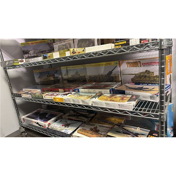 SHELF OF ASSORTED MODEL KITS