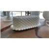 Image 4 : (4) PIECES OF VINTAGE FENTON HOBNAIL MILK GLASS: BUTTER DISH, HANDLED DISH & (2) VASES