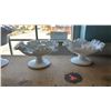 Image 4 : (6) VINTAGE FENTON SILVER CREST MILK GLASS PEDESTAL DISHES
