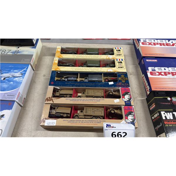 (5) ASSORTED DIECAST SCALE MODEL MILITARY VEHICLE SETS