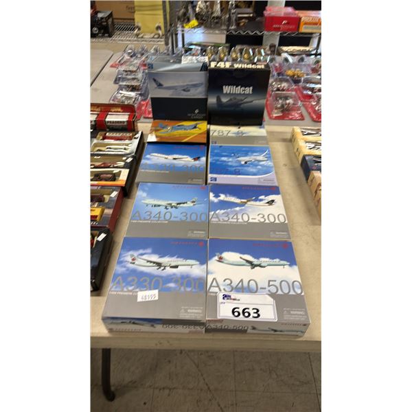 (10) ASSORTED DIECAST SCALE MODEL AIRPLANES