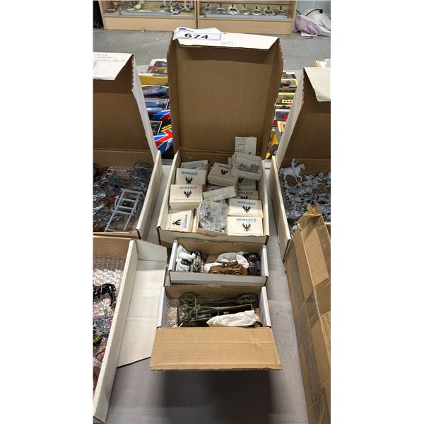 (3) BOXES OF ASSORTED PAINTED METAL SOLDIER MINIATURES & VEHICLES