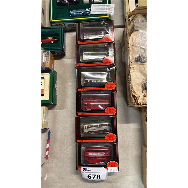 (6) ASSORTED DIECAST SCALE MODEL BUSES