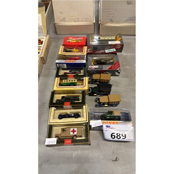 (15) ASSORTED CORGI, DINKY & MATCHBOX DIECAST SCALE MODEL VEHICLES