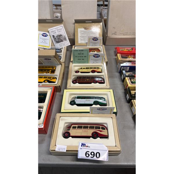 (6) CORGI DIECAST SCALE MODEL BUSES: 2 ARE IN 2 TWIN PACKS