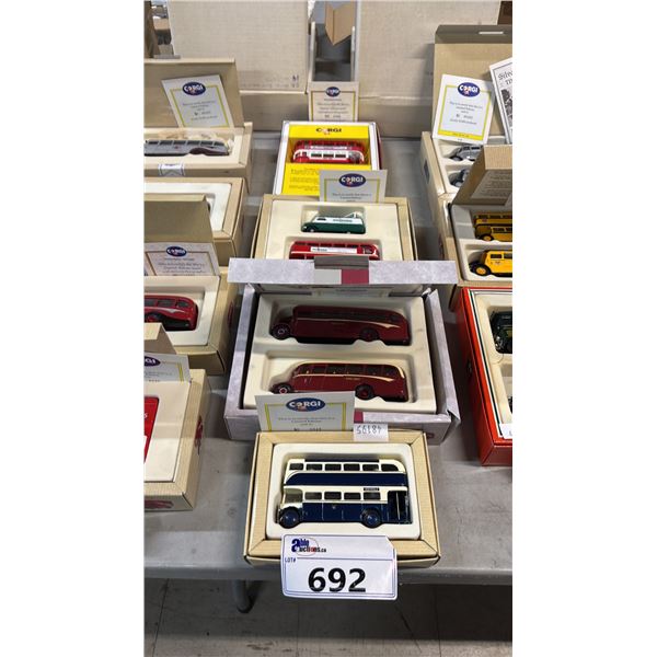 CORGI DIECAST SCALE MODEL BUS & (3) TWIN PACKS OF CORGI DIECAST SCALE MODEL VEHICLES