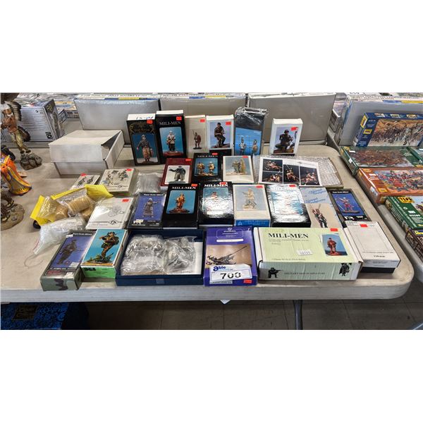 25+ ASSORTED MILITARY MINIATURE MODEL KITS & DIORAMA ACCESSORIES
