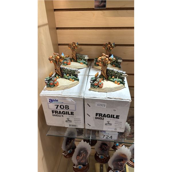 (4) HUMMEL GOEBEL AUTUMN DELIGHTS SCAPE STANDS FOR SMALL GOEBEL FIGURINES