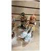 Image 4 : (6) ASSORTED GOEBEL PORCELAIN FIGURINES & A WOOD DISPLAY STAND