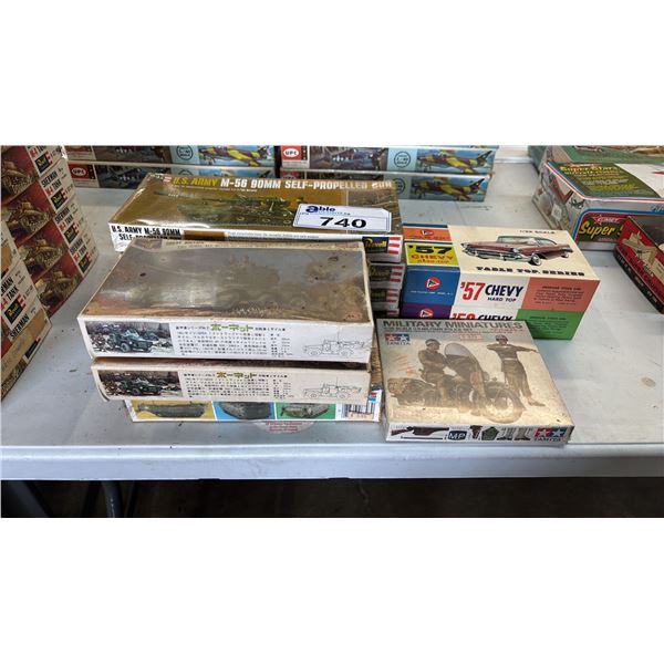 (10) ASSORTED MODEL KITS: TANKS, CARS & MORE