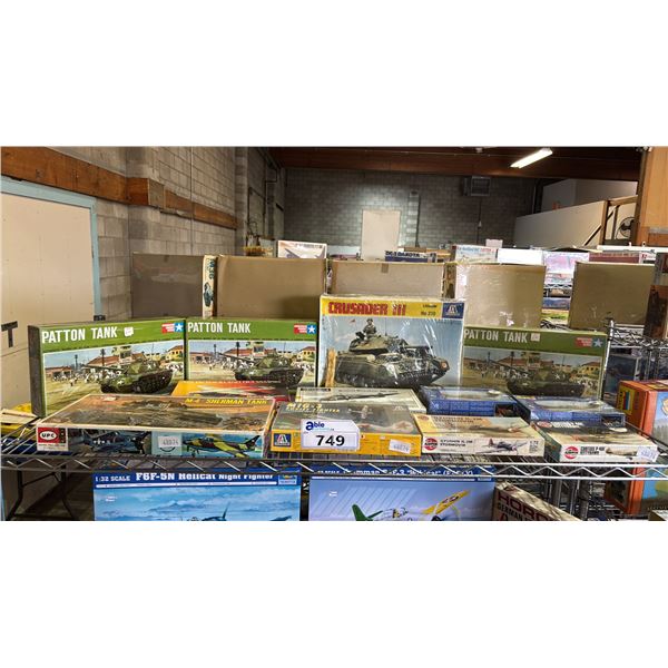 SHELF OF ASSORTED MODEL KITS