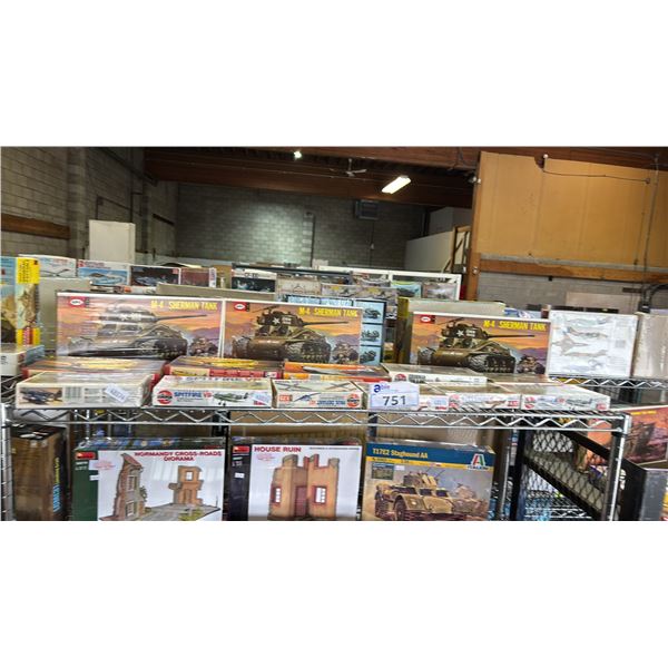 SHELF OF ASSORTED MODEL KITS