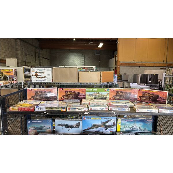 SHELF OF ASSORTED MODEL KITS