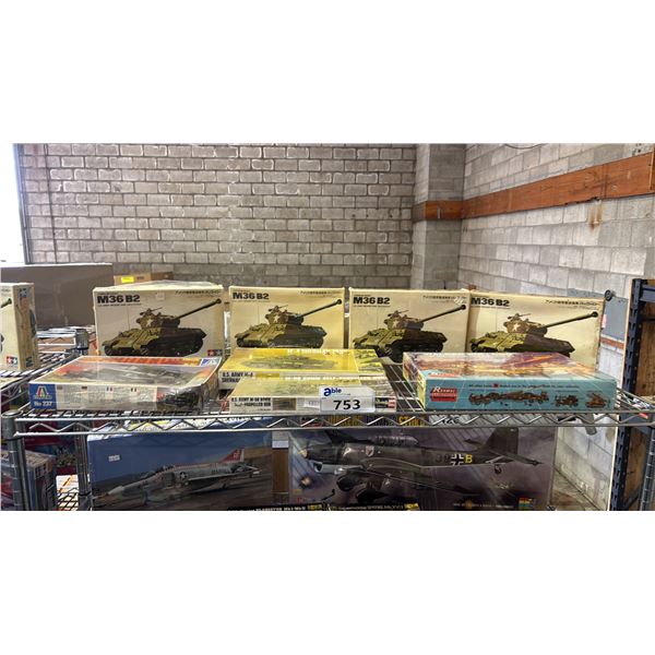 SHELF OF ASSORTED MODEL KITS