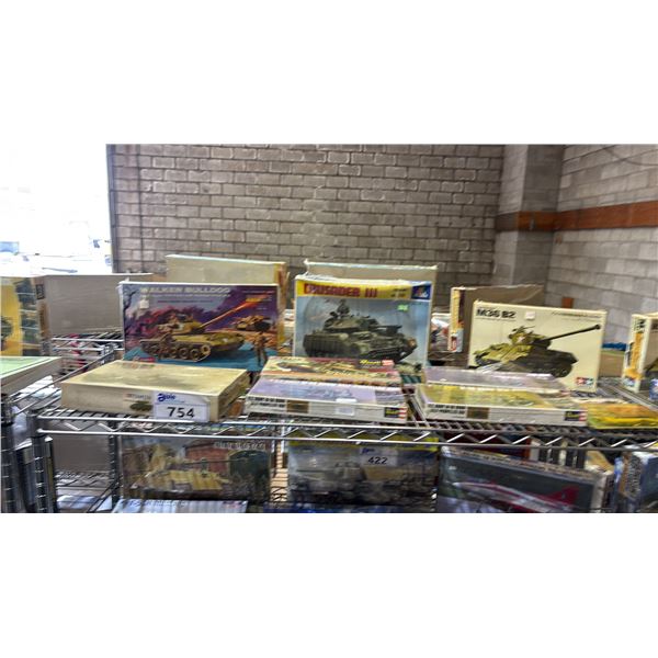 SHELF OF ASSORTED MODEL KITS