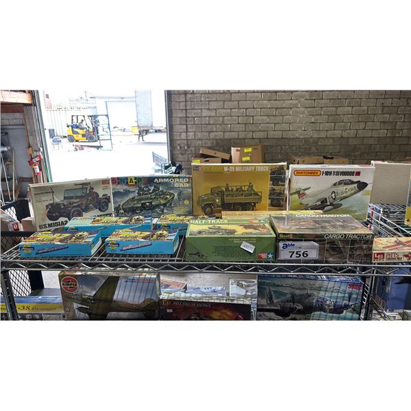 SHELF OF ASSORTED MODEL KITS