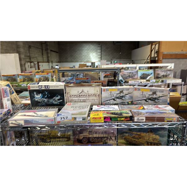 SHELF OF ASSORTED MODEL KITS