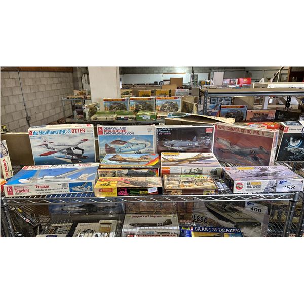 SHELF OF ASSORTED MODEL KITS