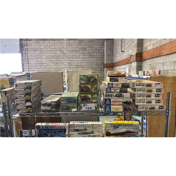 SHELF OF ASSORTED MODEL KITS
