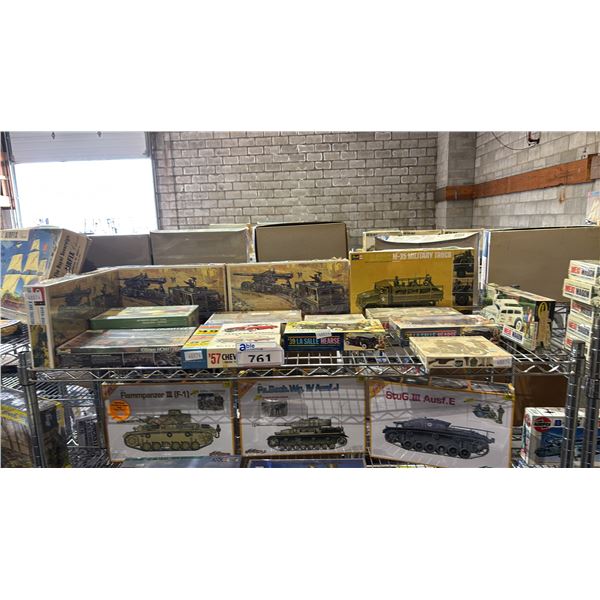 SHELF OF ASSORTED MODEL KITS