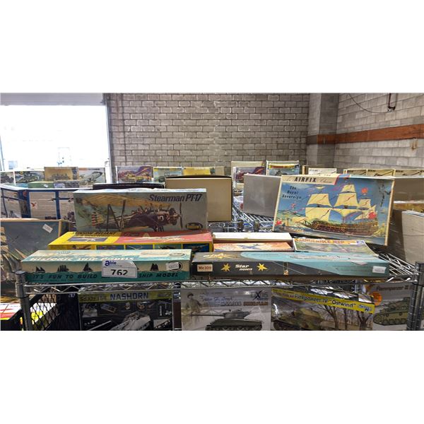 SHELF OF ASSORTED MODEL KITS