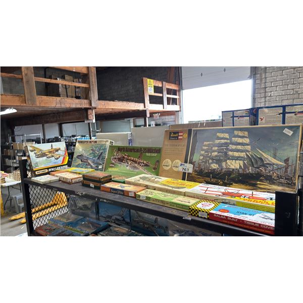 SHELF OF ASSORTED MODEL KITS