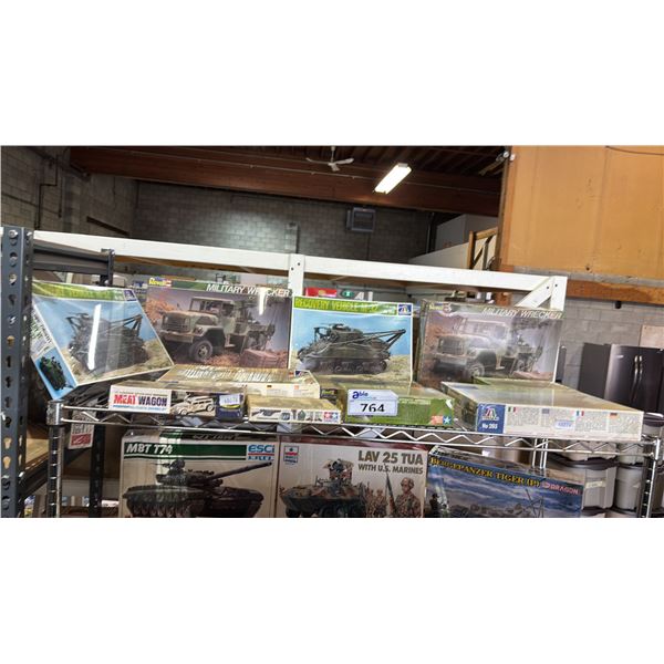 SHELF OF ASSORTED MODEL KITS