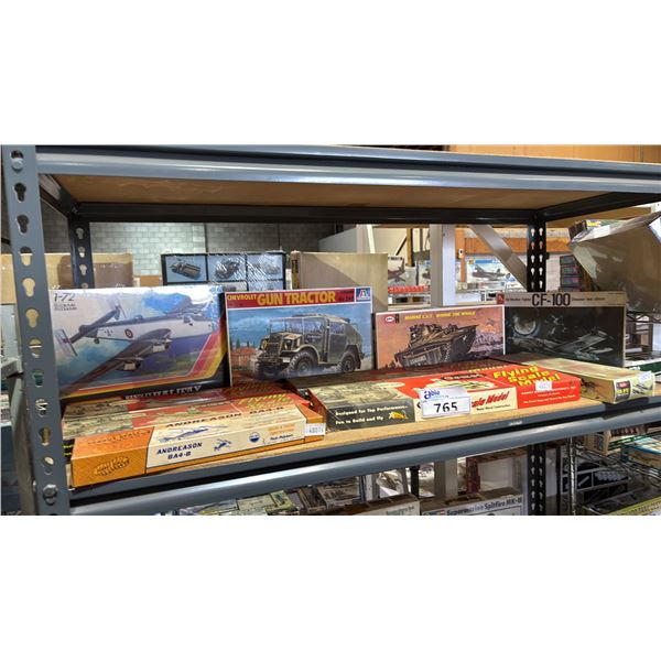 SHELF OF ASSORTED MODEL KITS