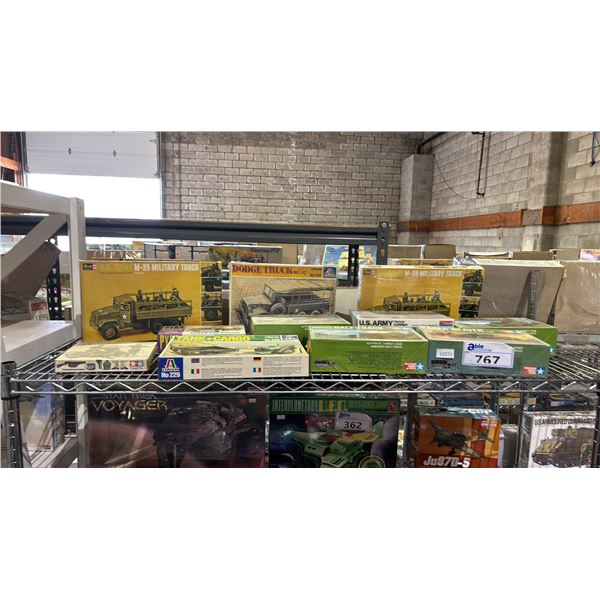 SHELF OF ASSORTED MODEL KITS