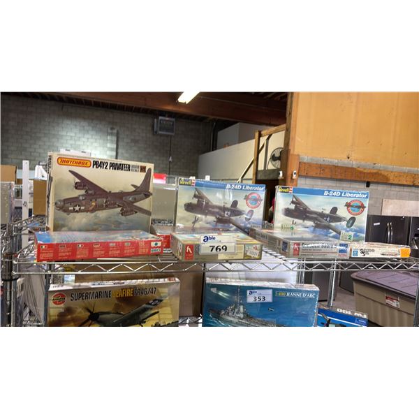 SHELF OF ASSORTED MODEL KITS