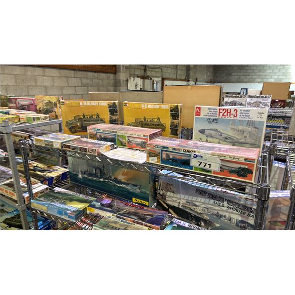 SHELF OF ASSORTED MODEL KITS