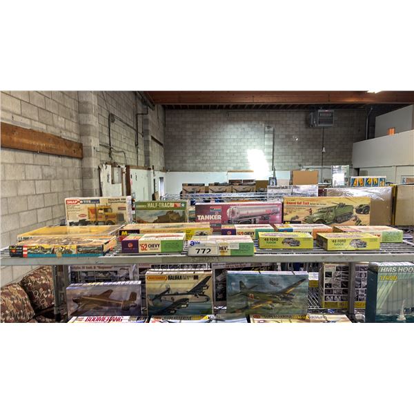 SHELF OF ASSORTED MODEL KITS
