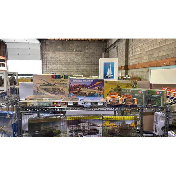 SHELF OF ASSORTED MODEL KITS