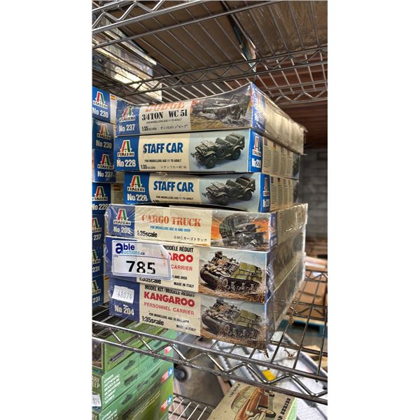 (6) ASSORTED ITALERI MILITARY VEHICLE MODEL KITS